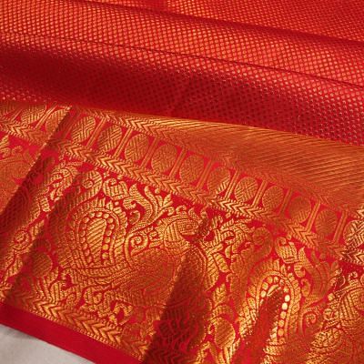 Kanchipuram Silk Brocade Red Saree