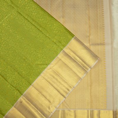 Kanchipuram Silk Brocade Parrot Green Saree