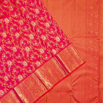 Kanchipuram Silk Brocade Pink Saree