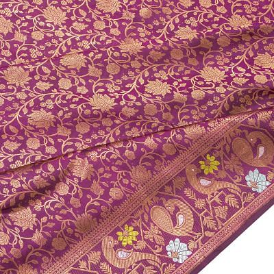 Kanchipuram Silk Brocade Purple Saree