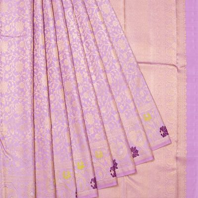 Kanchipuram Silk Brocade Lavender Saree