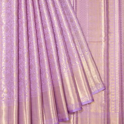 Kanchipuram Silk Brocade Lavender Saree