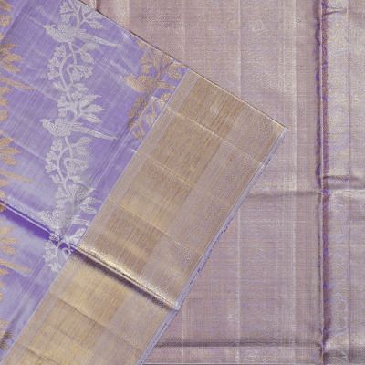 Kanchipuram Silk Tissue Jaal Lavender Saree