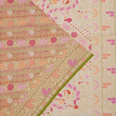 Banarasi Cotton All Over Jamdani Peach Saree