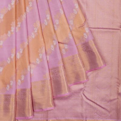 Kanchipuram Silk Tissue Leheriya Jaal Lavender Saree