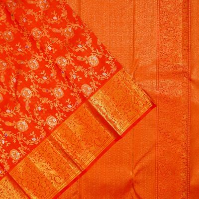 Kanchipuram Silk Brocade Red Saree