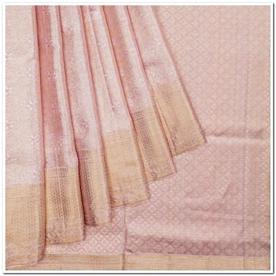 Kanchipuram Silk Tissue Brocade Lavender Saree