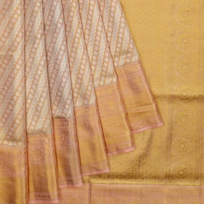 Kanchipuram Silk Brocade Orange Saree