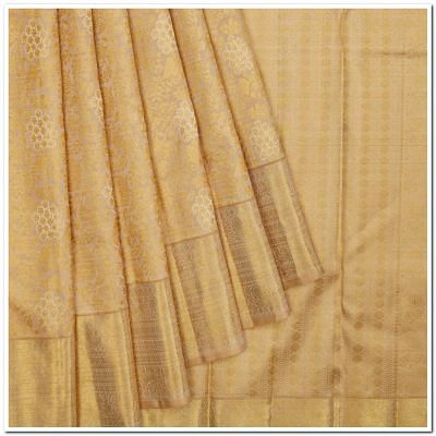 Kanchipuram Silk Brocade Beige Saree