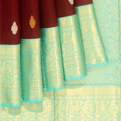 Kanchipuram Silk Butta Maroon Saree