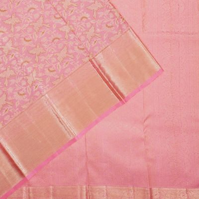 Kanchipuram Silk Brocade Baby Pink Saree