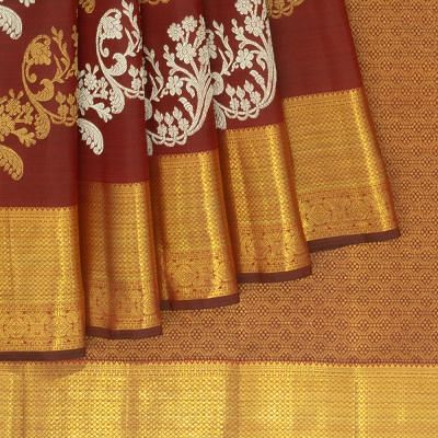 Kanchipuram Silk Jaal Maroon Saree