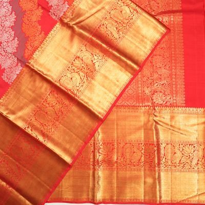 Kanchipuram Silk Leheriya Jaal Rangkat Red Saree