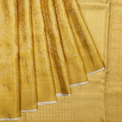 Kanchipuram Silk Tissue Brocade Gold Saree