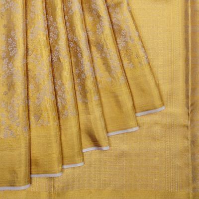 Kanchipuram Silk Tissue Brocade Gold Saree