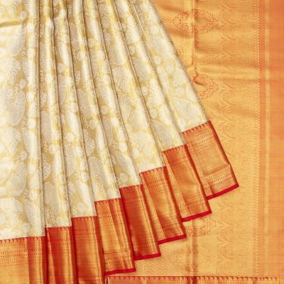 Kanchipuram Silk Tissue Brocade Gold Saree