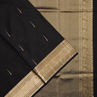 Kanchipuram Silk Butta Black Saree