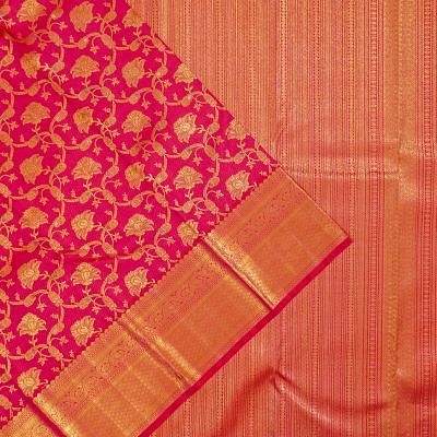 Kanchipuram Silk Brocade Pink Saree