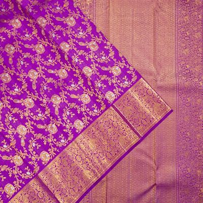 Kanchipuram Silk Brocade Violet Saree