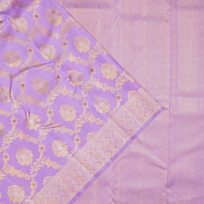 Banarasi Silk Kadwa Jaal And Butta Lavender Saree