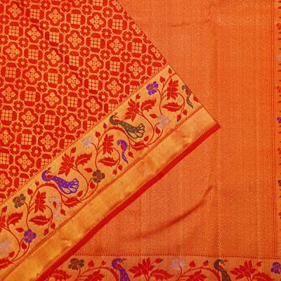 Kanchipuram Silk Brocade Red Saree