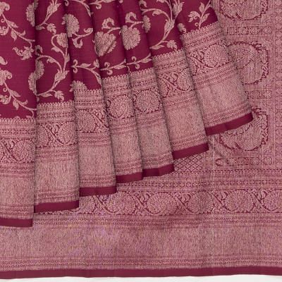 Kanchipuram Silk Antique Zari Jaal Maroon Saree