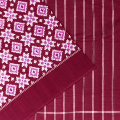 Telia Rumal Pochampally Cotton Double Ikat Purple Saree