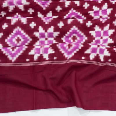 Telia Rumal Natural Dye Pochampally Cotton Double Ikat Purple Saree