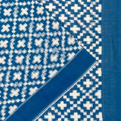 Pochampally Cotton Double Ikat Blue Saree