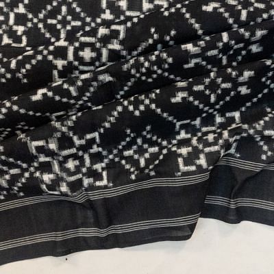 Pochampally Cotton Double Ikat Black Saree