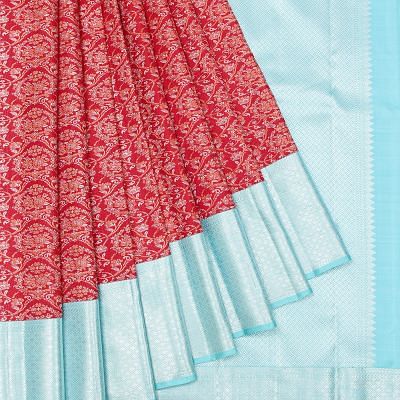 Kanchipuram Silk Brocade Red Saree