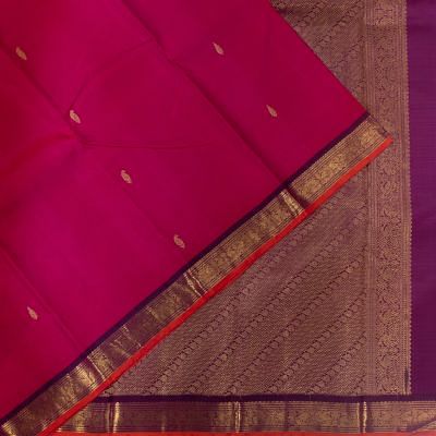 Classic Kanchipuram Silk Butta Rani Pink Saree