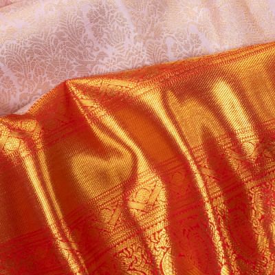 Kanchipuram Silk Brocade Baby Pink Saree