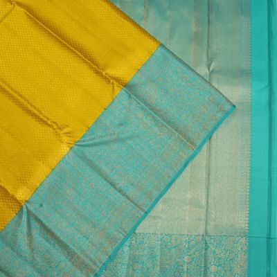 Kanchipuram Silk Brocade Yellow Saree