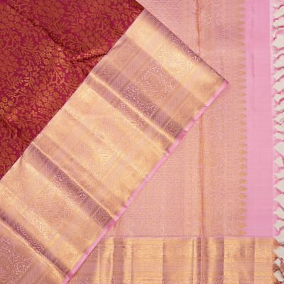 Kanchipuram Silk Brocade Maroon Saree