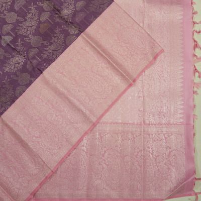 Kanchipuram Silk Brocade Violet Saree