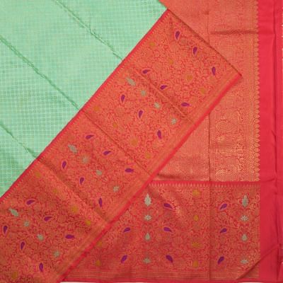 Kanchipuram Silk Brocade Sea Green Saree