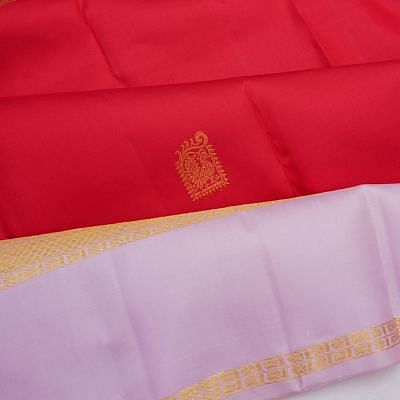 Kanchipuram Silk Butta Maroon Saree With Rettai Pattu Border