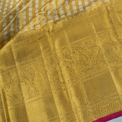 Kanchipuram Silk Tissue Brocade Gold Saree