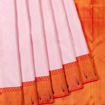 Kanchipuram Silk Brocade Baby Pink Saree