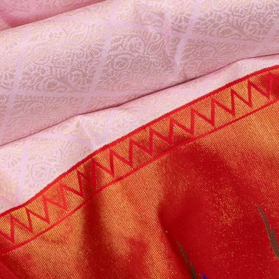 Kanchipuram Silk Brocade Baby Pink Saree