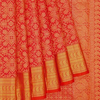 Kanchipuram Silk Brocade Red Saree