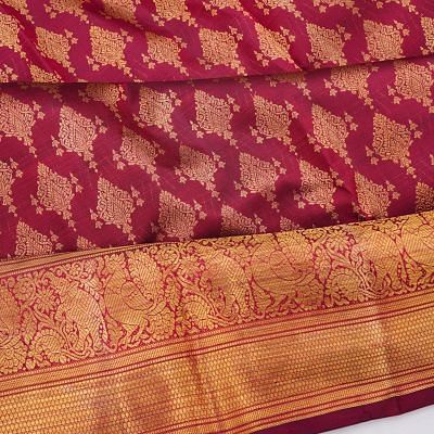 Kanchipuram Silk Brocade Maroon Saree