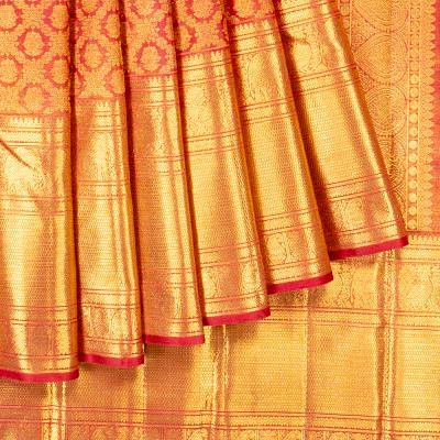 Kanchipuram Silk Tissue Brocade Red Saree