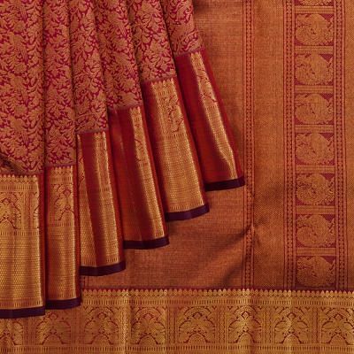 Kanchipuram Silk Brocade Purple Saree