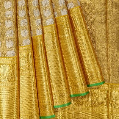 Kanchipuram Silk Tissue Brocade Gold Saree