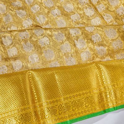 Kanchipuram Silk Tissue Brocade Gold Saree