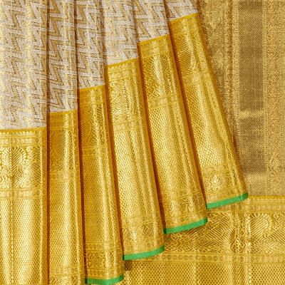 Kanchipuram Silk Tissue Leheriya Gold Saree