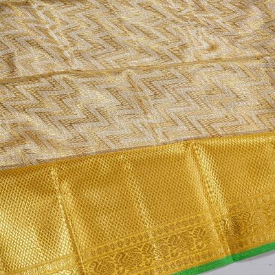 Kanchipuram Silk Tissue Leheriya Gold Saree