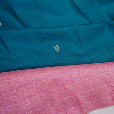 Kanchipuram Silk Brocade Peacock Blue Saree